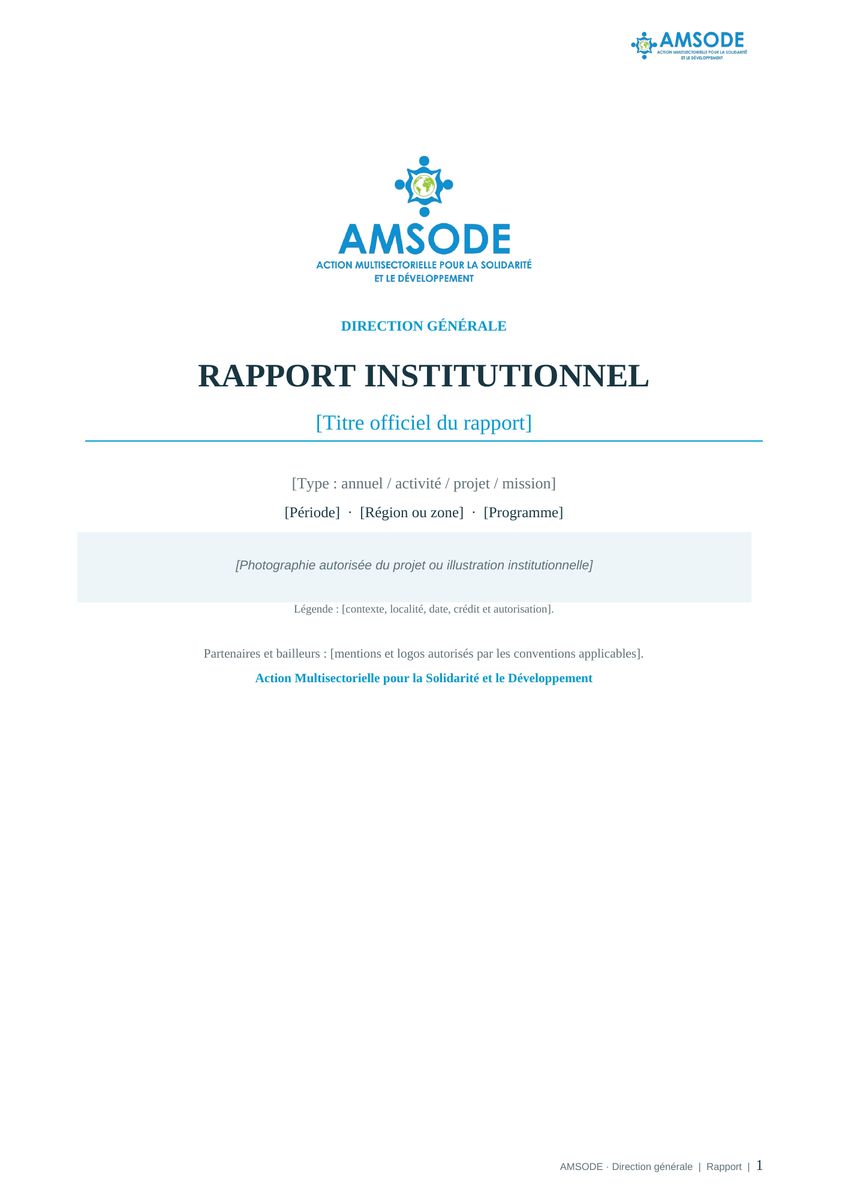 Aperçu du modèle de rapport AMSODE