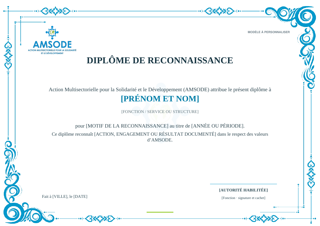 Preview of the approved AMSODE diploma of recognition model